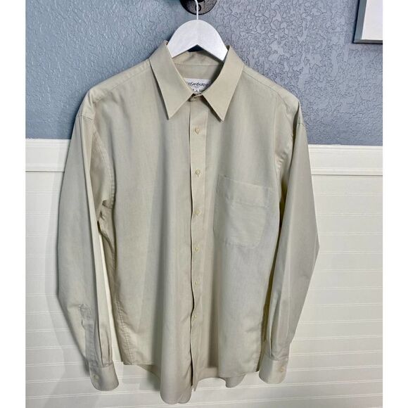 Yves Saint Laurent Off White Button Down Collared Dress Shirt  Size 16 - Picture 1 of 8